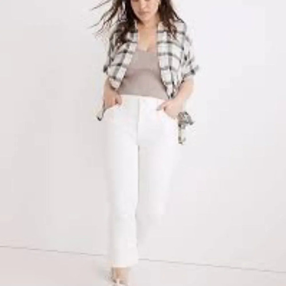 Madewell‎ Cali Demi-Boot Jeans in Pure White Size 25 - Picture 1 of 5